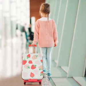 20 Inch Kids Rolling Luggage Foldable Hardshell Carry-on Suitcase on Wheels-Pink
