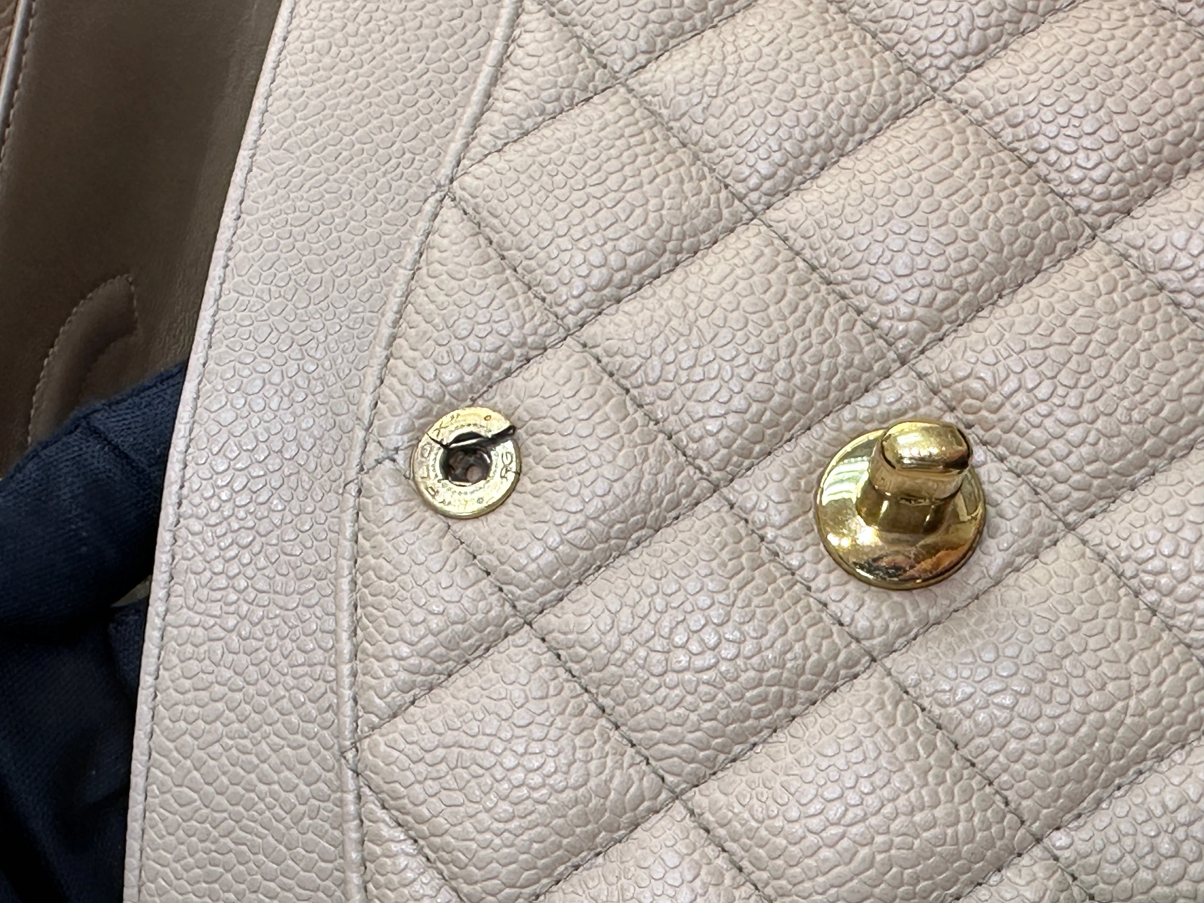 Chanel Medium Vintage Timeless Classic Leather Caviar Beige