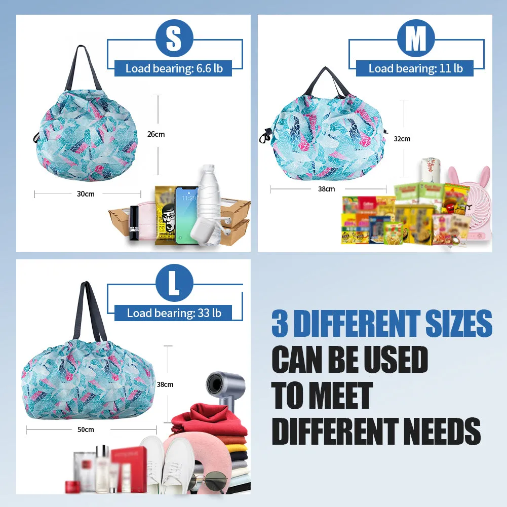 Foldable Shopping Bags, Waterproof Shopping Bags Reusable 3 Pieces Portable Grocery Bags With Handles Large Capacity Travel Duffel Bags for Daily Commuting Picnic Gym Different Size FuKuEn