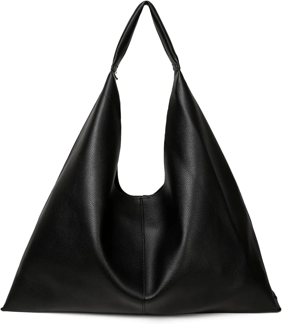 Hobo Style Brown Triangle Vegan Leather Handbag