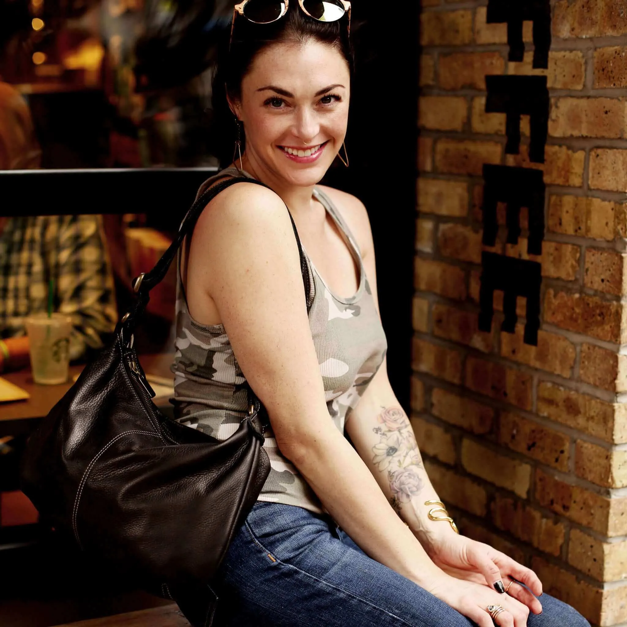 Pamela Crossbody Hobo - Black Sand