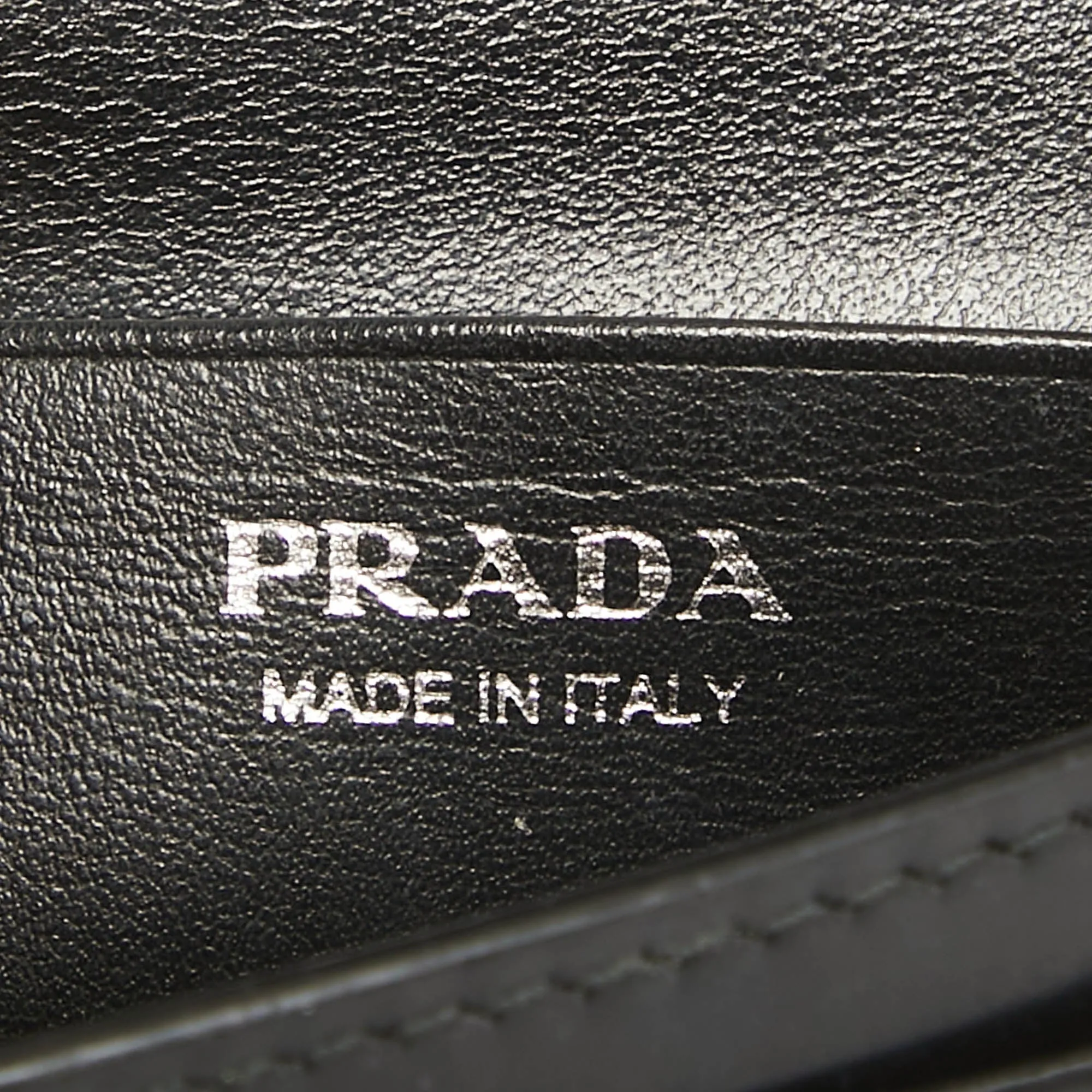 Prada Black Brushed Leather Card Holder