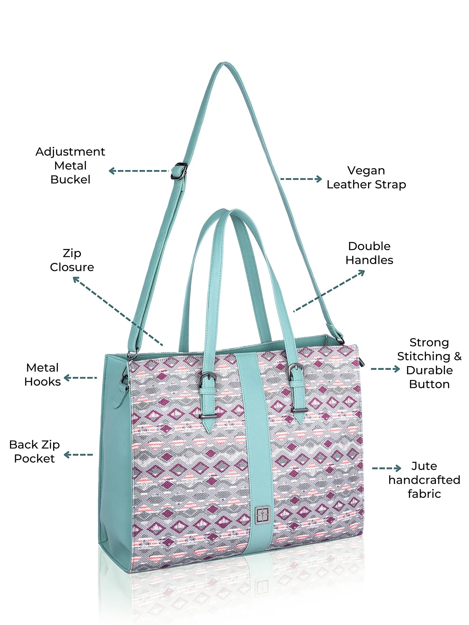 Texas Business Tote Bag | Premium Handcrafted Jute Shoulder Bag for Professionals & Office Essentials