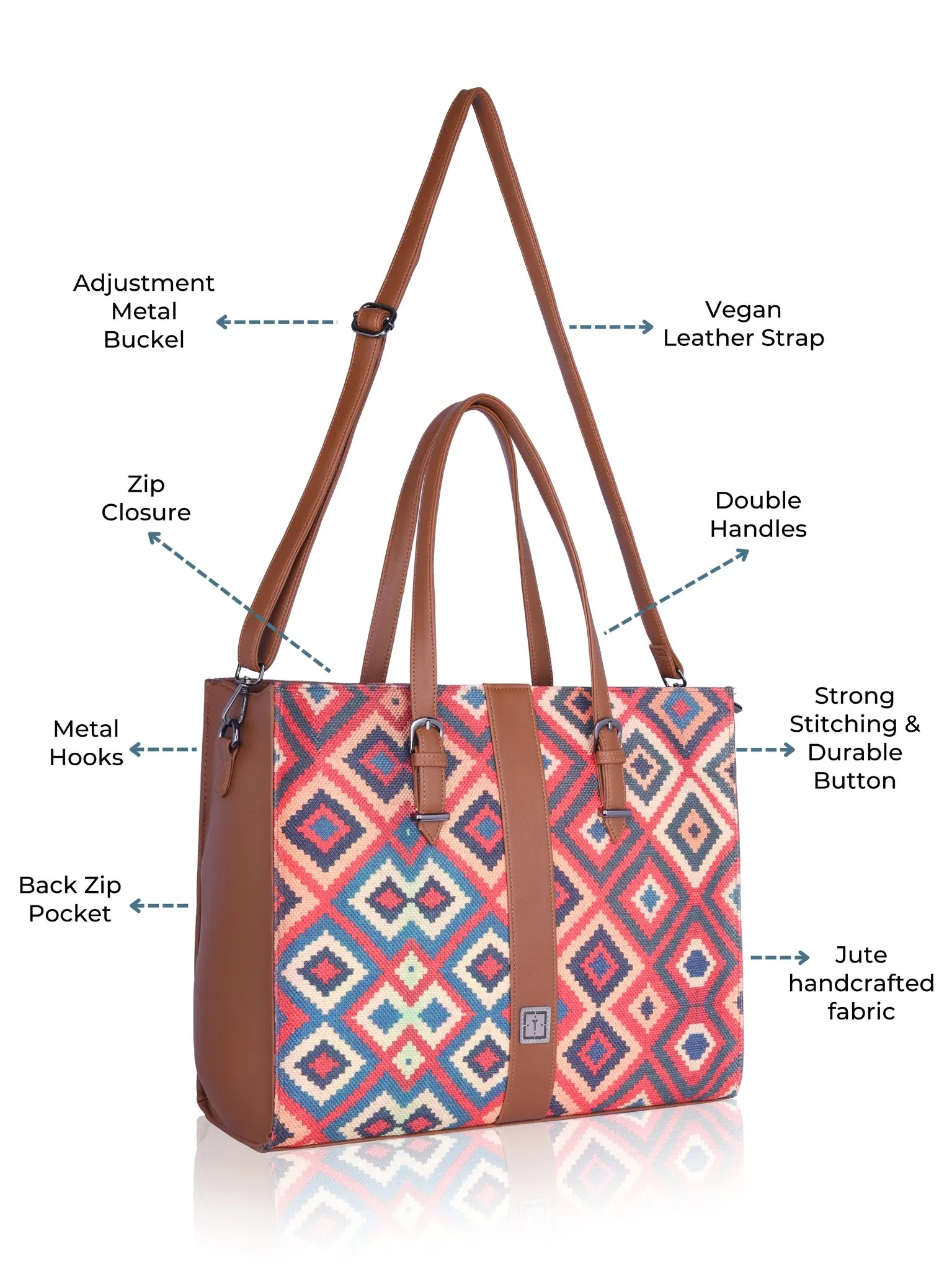 Texas Business Tote Bag | Premium Handcrafted Jute Shoulder Bag for Professionals & Office Essentials