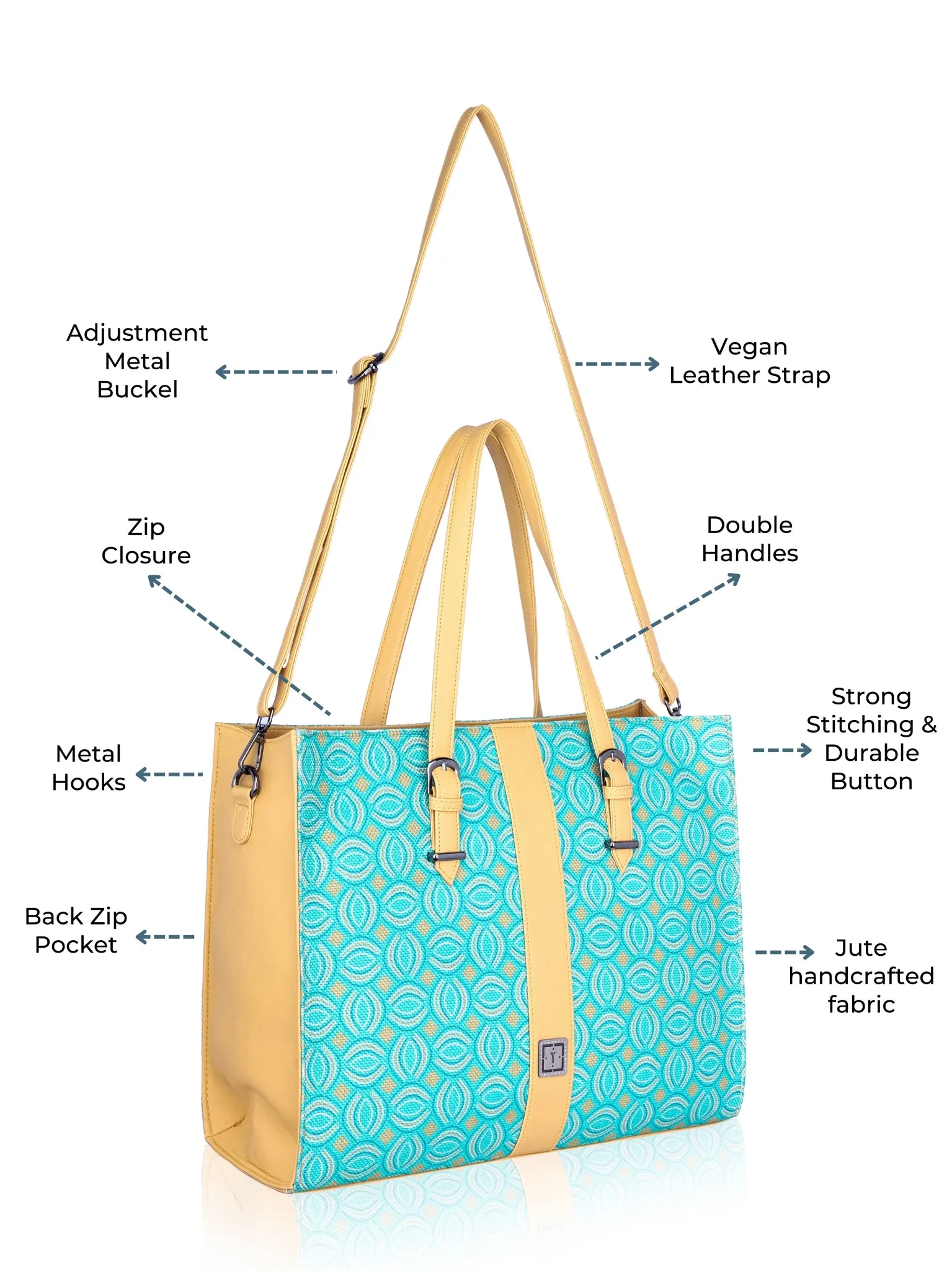 Texas Business Tote Bag | Premium Handcrafted Jute Shoulder Bag for Professionals & Office Essentials