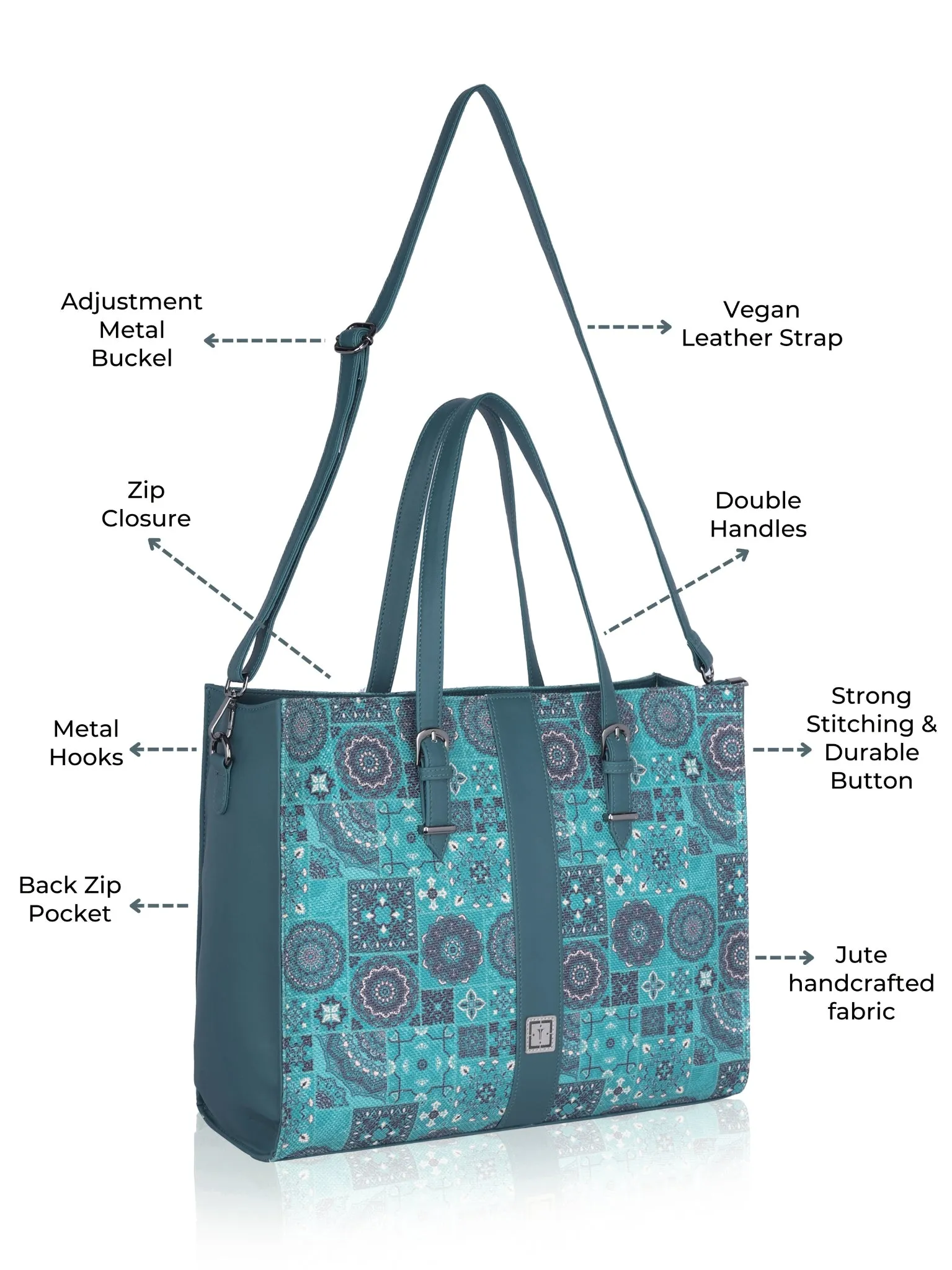Texas Business Tote Bag | Premium Handcrafted Jute Shoulder Bag for Professionals & Office Essentials