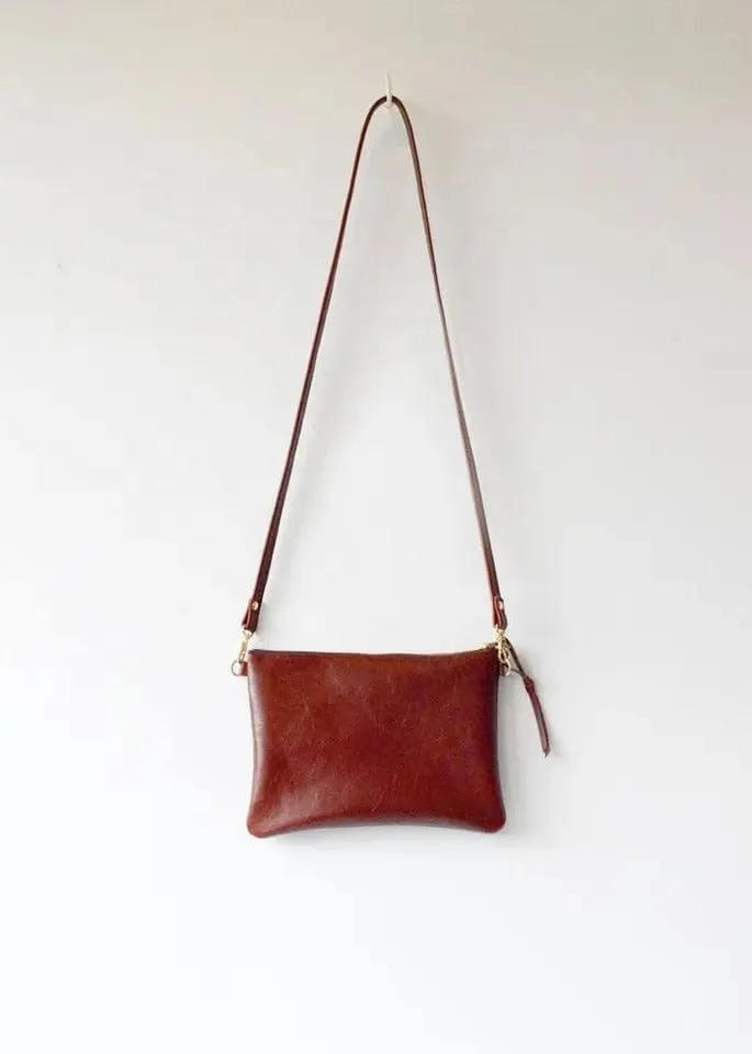 Vegan Leather Sling Bag For Women With Adjustable Brass Chain & Shoulder Pad